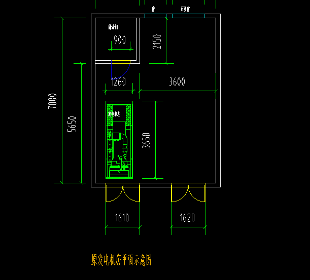 海口康明斯发电机组消音平面示意图